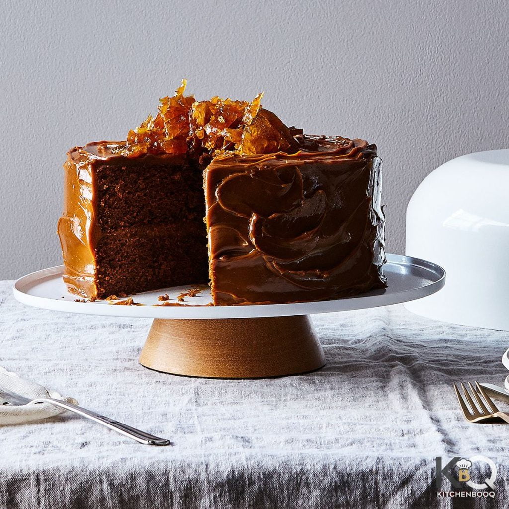 Gingerbread Cake with Dulce de Leche + Ginger Brittle